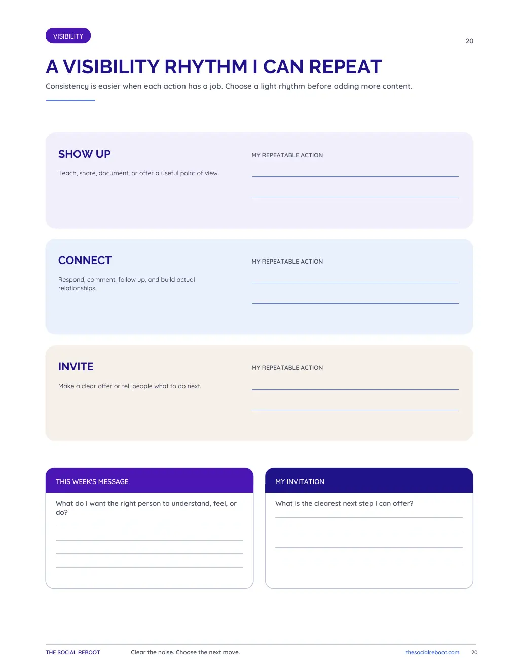 Visibility rhythm planning page