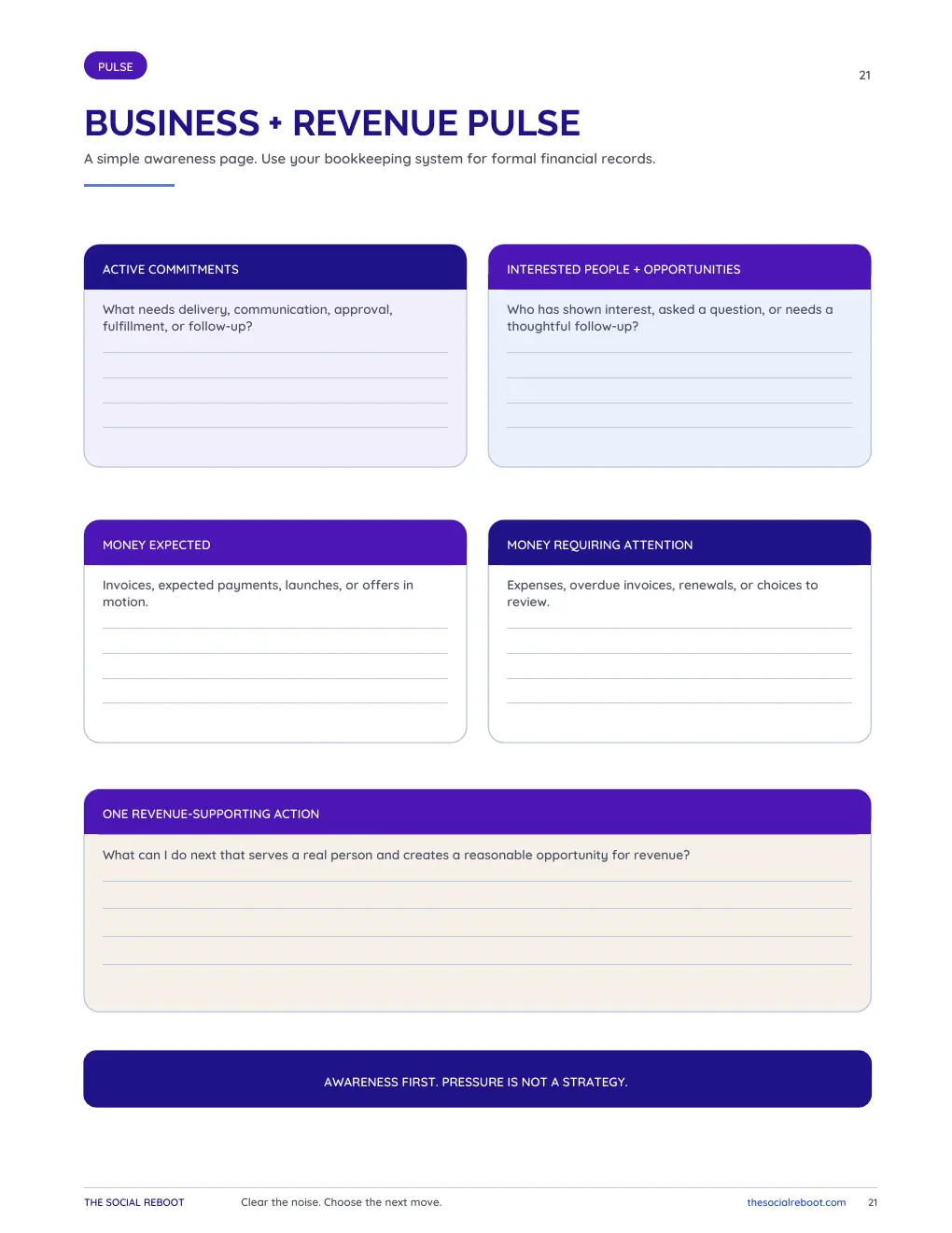 Business and revenue pulse page