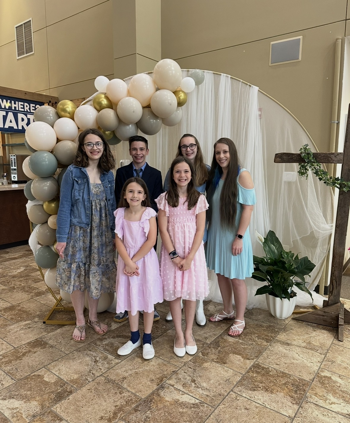 Rachel with her kids